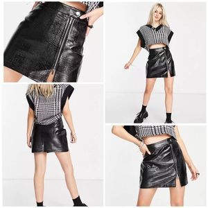 Topshop Faux Leather Skirt